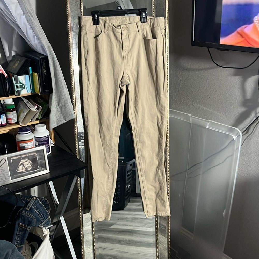 Justice girls plus adjustablee waist khaki pants mid rise super skinny size 16